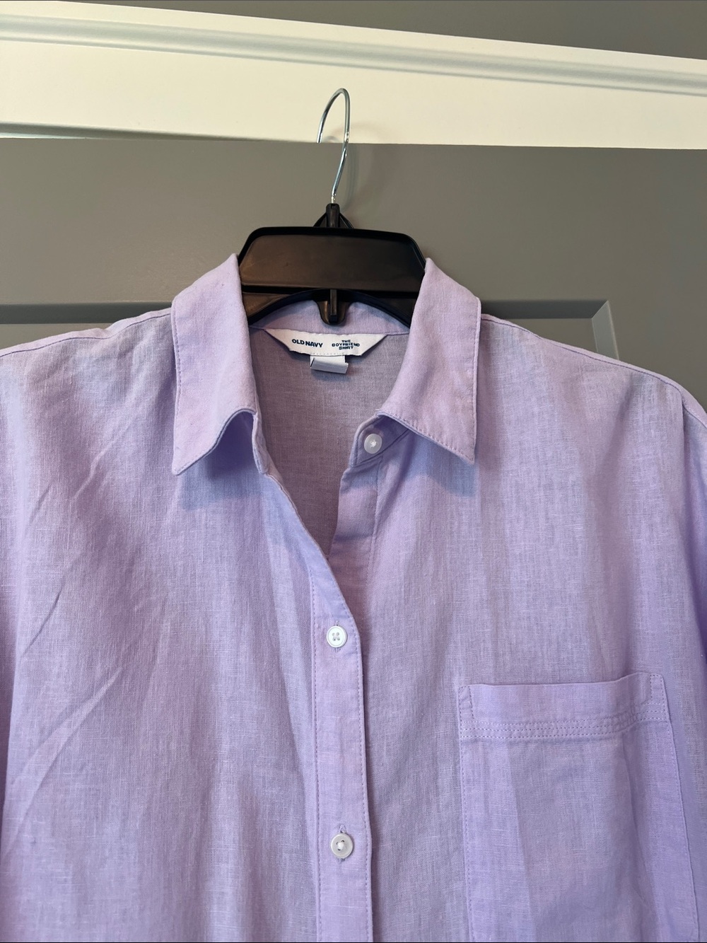 Old Navy Light Lavender Women’s Boyfriend  Button-Down Shirt